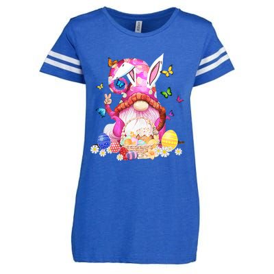 Easter Bunny Spring Gnome Easter Egg Hunting And Basket Gift Enza Ladies Jersey Football T-Shirt