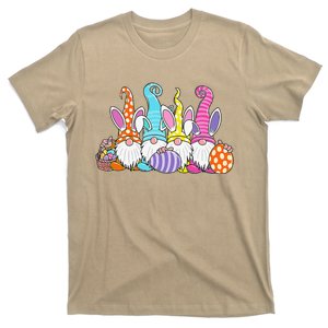 Easter Bunny Spring Gnome Easter Egg Hunting And Basket T-Shirt