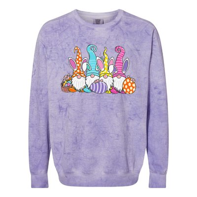 Easter Bunny Spring Gnome Easter Egg Hunting And Basket Gift Colorblast Crewneck Sweatshirt