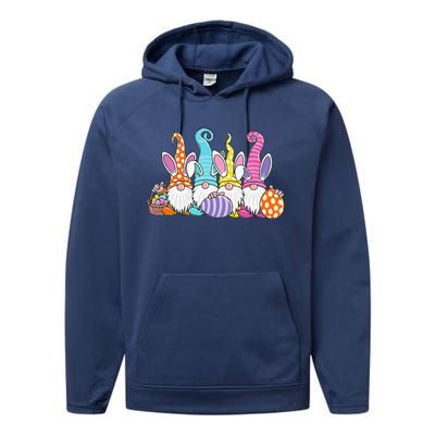 Easter Bunny Spring Gnome Easter Egg Hunting And Basket Gift Performance Fleece Hoodie