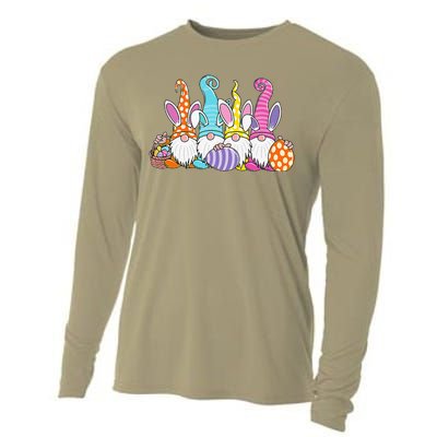 Easter Bunny Spring Gnome Easter Egg Hunting And Basket Gift Cooling Performance Long Sleeve Crew