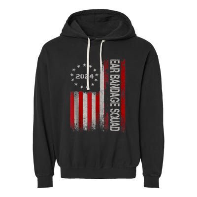 Ear Bandage Squad Patriotic Usa American Garment-Dyed Fleece Hoodie