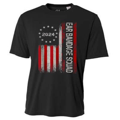 Ear Bandage Squad Patriotic Usa American Cooling Performance Crew T-Shirt