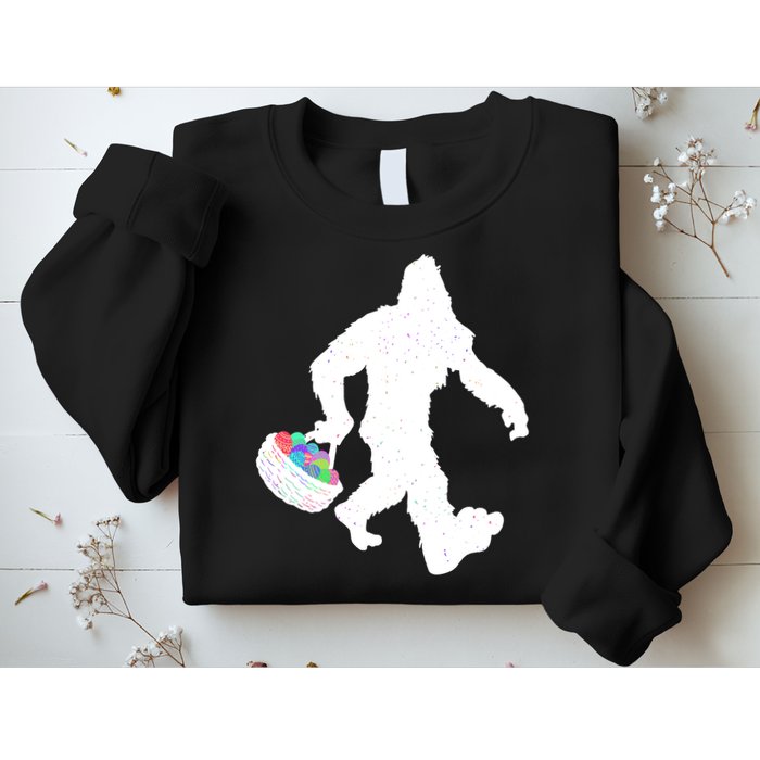 Easter Bigfoot Sasquatch Funny Easter Eggs Basket Sweatshirt