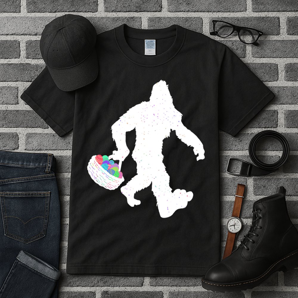 Easter Bigfoot Sasquatch Funny Easter Eggs Basket Tall T-Shirt