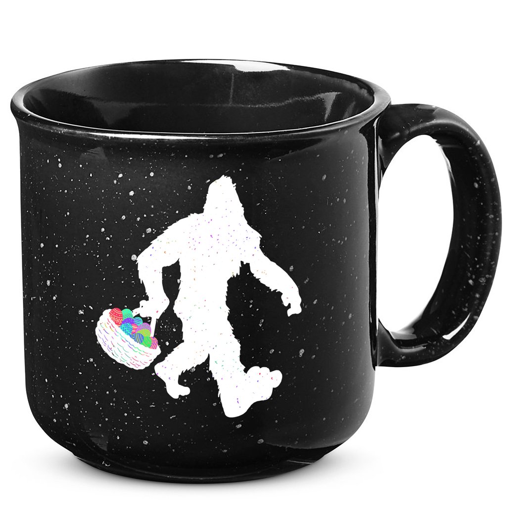 Easter Bigfoot Sasquatch Funny Easter Eggs Basket 15oz Campfire Ceramic Mug