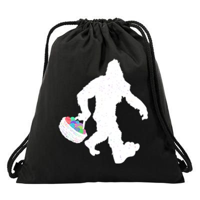 Easter Bigfoot Sasquatch Funny Easter Eggs Basket Drawstring Bag