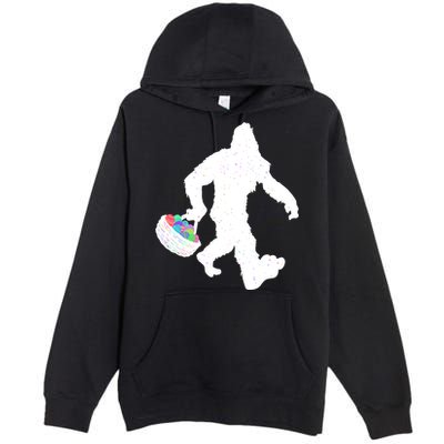 Easter Bigfoot Sasquatch Funny Easter Eggs Basket Premium Pullover Hoodie