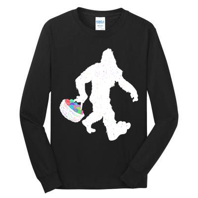 Easter Bigfoot Sasquatch Funny Easter Eggs Basket Tall Long Sleeve T-Shirt