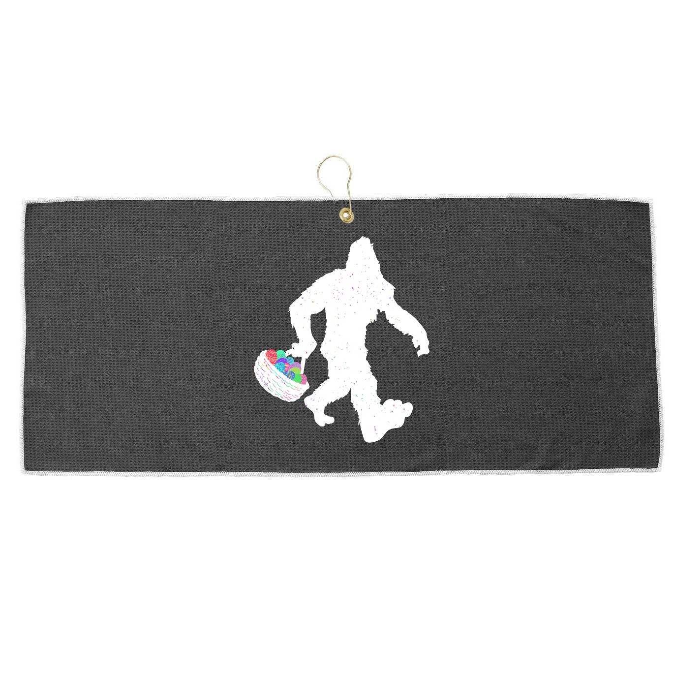 Easter Bigfoot Sasquatch Funny Easter Eggs Basket Large Microfiber Waffle Golf Towel