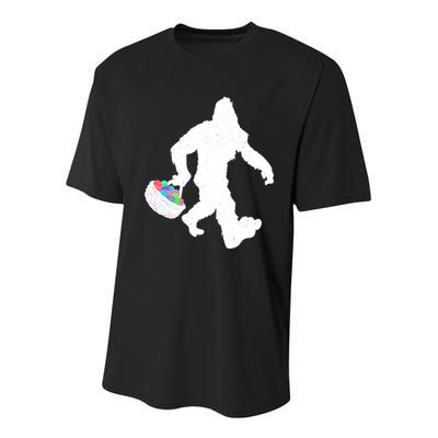 Easter Bigfoot Sasquatch Funny Easter Eggs Basket Youth Performance Sprint T-Shirt