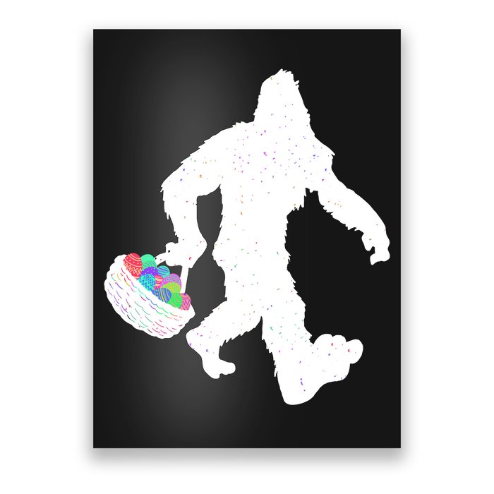 Easter Bigfoot Sasquatch Funny Easter Eggs Basket Poster