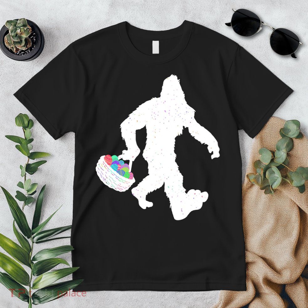 Easter Bigfoot Sasquatch Funny Easter Eggs Basket Premium T-Shirt