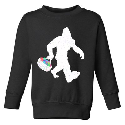 Easter Bigfoot Sasquatch Funny Easter Eggs Basket Toddler Sweatshirt