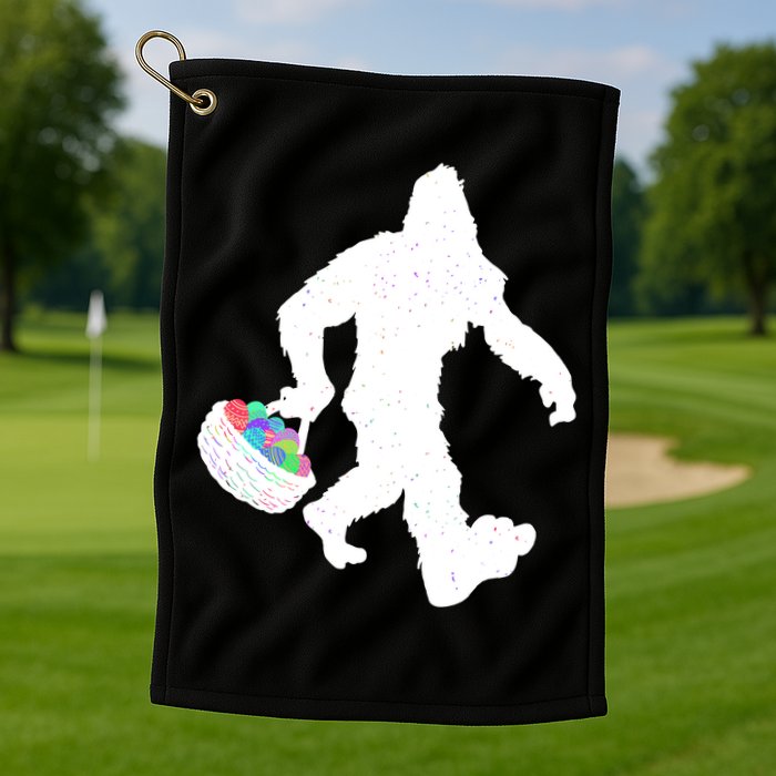 Easter Bigfoot Sasquatch Funny Easter Eggs Basket Golf Towel