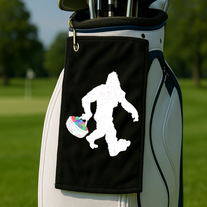 Easter Bigfoot Sasquatch Funny Easter Eggs Basket Golf Towel