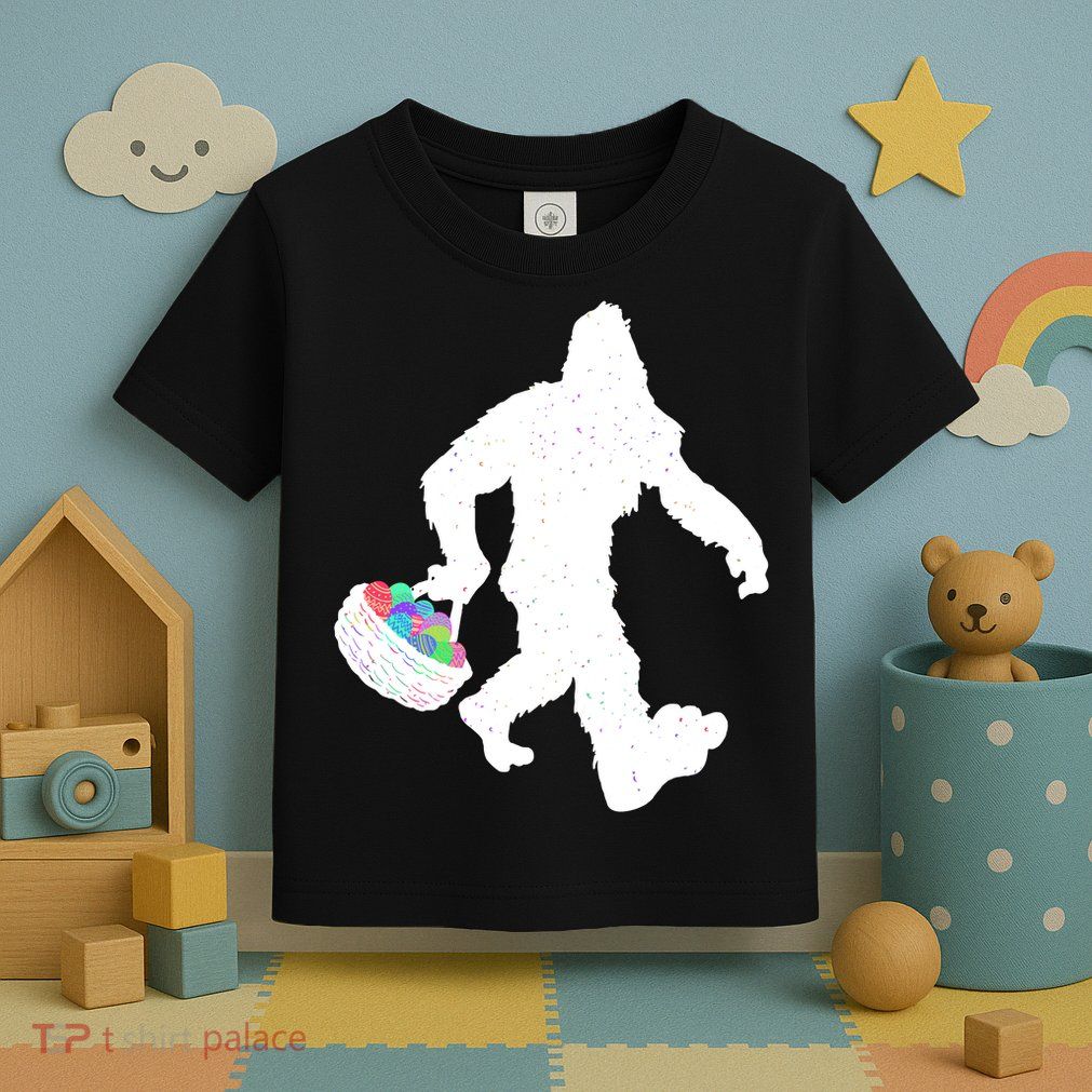 Easter Bigfoot Sasquatch Funny Easter Eggs Basket Toddler T-Shirt