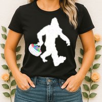 Easter Bigfoot Sasquatch Funny Easter Eggs Basket Womens T-Shirt