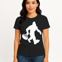 Easter Bigfoot Sasquatch Funny Easter Eggs Basket Womens T-Shirt