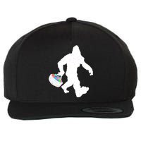 Easter Bigfoot Sasquatch Funny Easter Eggs Basket Wool Snapback Cap
