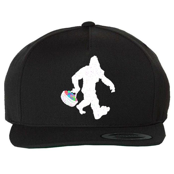 Easter Bigfoot Sasquatch Funny Easter Eggs Basket Wool Snapback Cap
