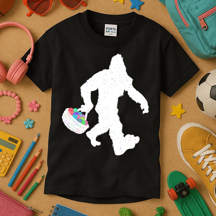 Easter Bigfoot Sasquatch Funny Easter Eggs Basket Kids T-Shirt