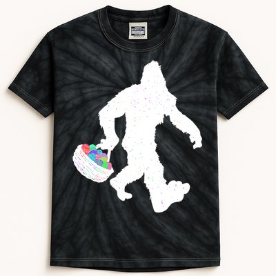Easter Bigfoot Sasquatch Funny Easter Eggs Basket Kids Tie-Dye T-Shirt