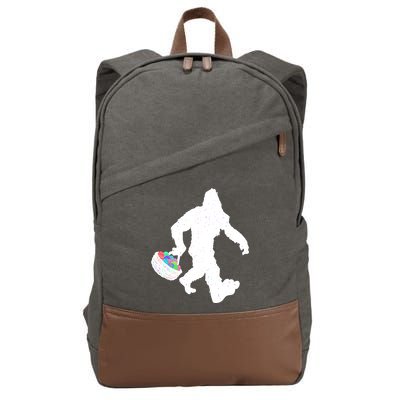 Easter Bigfoot Sasquatch Funny Easter Eggs Basket Cotton Canvas Backpack