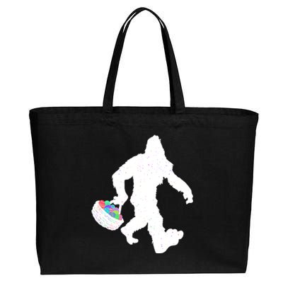 Easter Bigfoot Sasquatch Funny Easter Eggs Basket Cotton Canvas Jumbo Tote