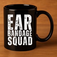 Ear Bandage Squad Patriotic Usa American 11oz C Handle Ceramic Mug