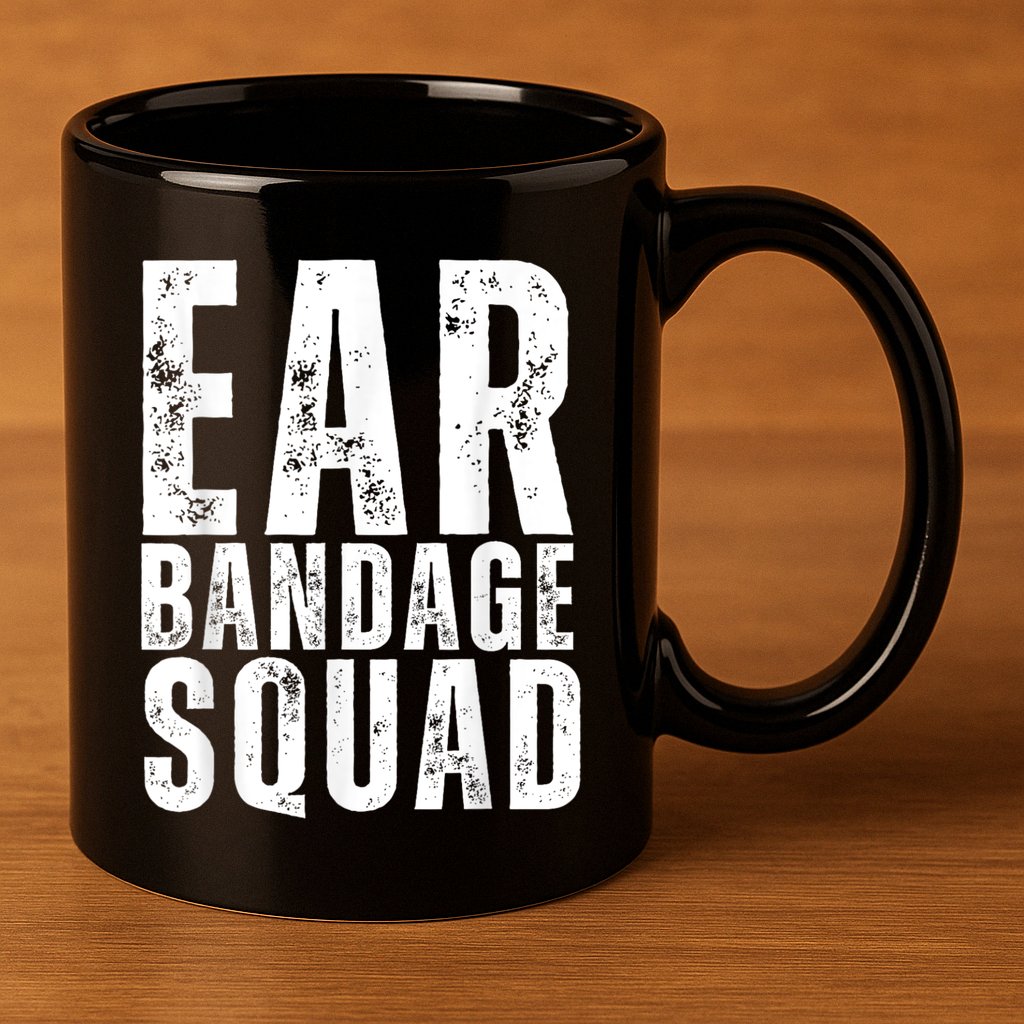 Ear Bandage Squad Patriotic Usa American 11oz C Handle Ceramic Mug