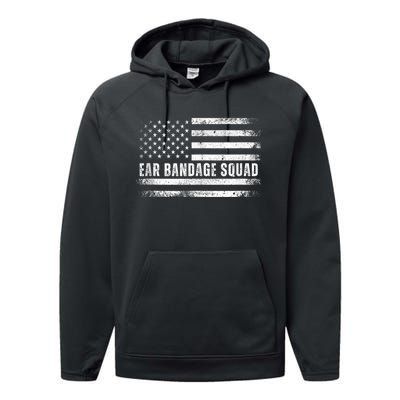 Ear Bandage Squad Patriotic Usa American Performance Fleece Hoodie