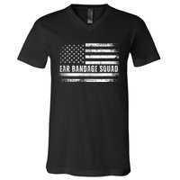 Ear Bandage Squad Patriotic Usa American V-Neck T-Shirt