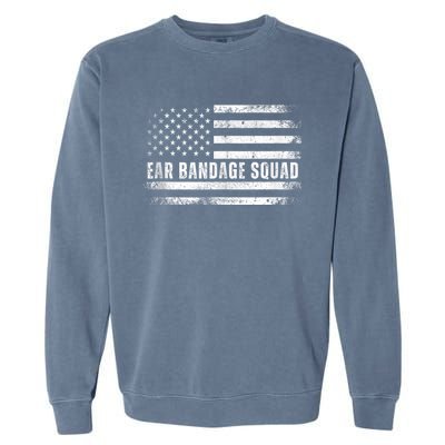 Ear Bandage Squad Patriotic Usa American Garment-Dyed Sweatshirt