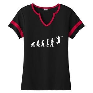 Evolution Badminton Shuttlecock Badminton Player Gift Ladies Halftime Notch Neck Tee