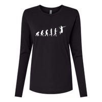 Evolution Badminton Shuttlecock Badminton Player Gift Womens Cotton Relaxed Long Sleeve T-Shirt