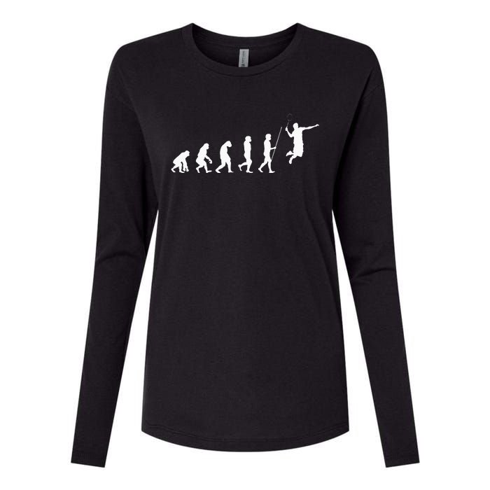 Evolution Badminton Shuttlecock Badminton Player Gift Womens Cotton Relaxed Long Sleeve T-Shirt