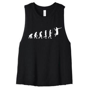 Evolution Badminton Shuttlecock Badminton Player Gift Women's Racerback Cropped Tank