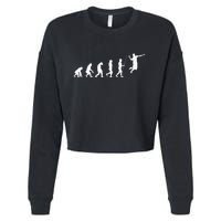 Evolution Badminton Shuttlecock Badminton Player Gift Cropped Pullover Crew