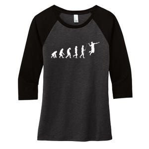 Evolution Badminton Shuttlecock Badminton Player Gift Women's Tri-Blend 3/4-Sleeve Raglan Shirt