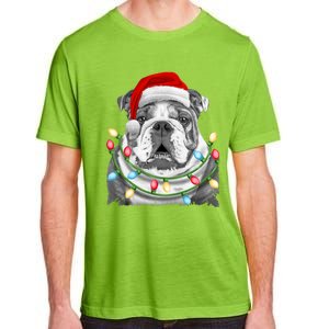 English Bulldog Santa Christmas Tree Lights Xmas Boys Dog Gift Adult ChromaSoft Performance T-Shirt