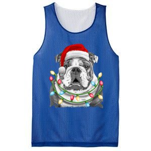 English Bulldog Santa Christmas Tree Lights Xmas Boys Dog Gift Mesh Reversible Basketball Jersey Tank