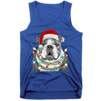 English Bulldog Santa Christmas Tree Lights Xmas Boys Dog Gift Tank Top