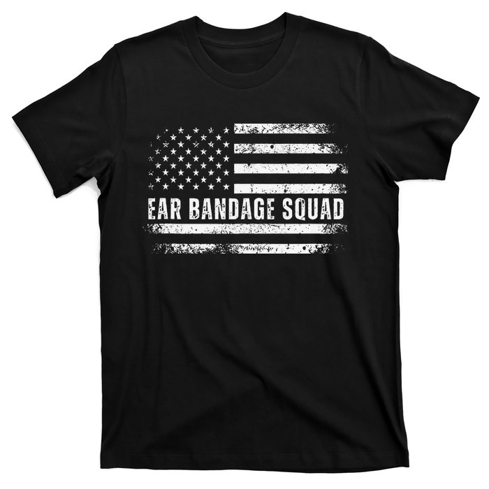 Ear Bandage Squad Patriotic Usa American Flag T-Shirt