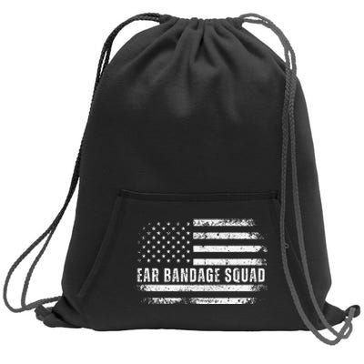 Ear Bandage Squad Patriotic Usa American Flag Sweatshirt Cinch Pack Bag