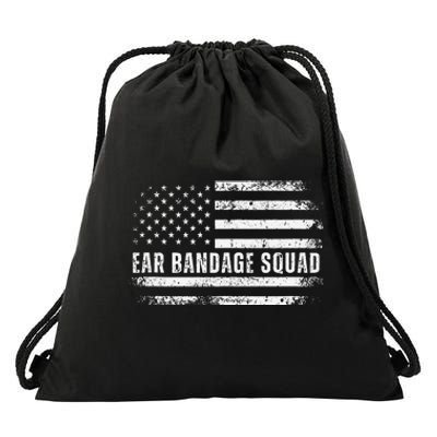 Ear Bandage Squad Patriotic Usa American Flag Drawstring Bag