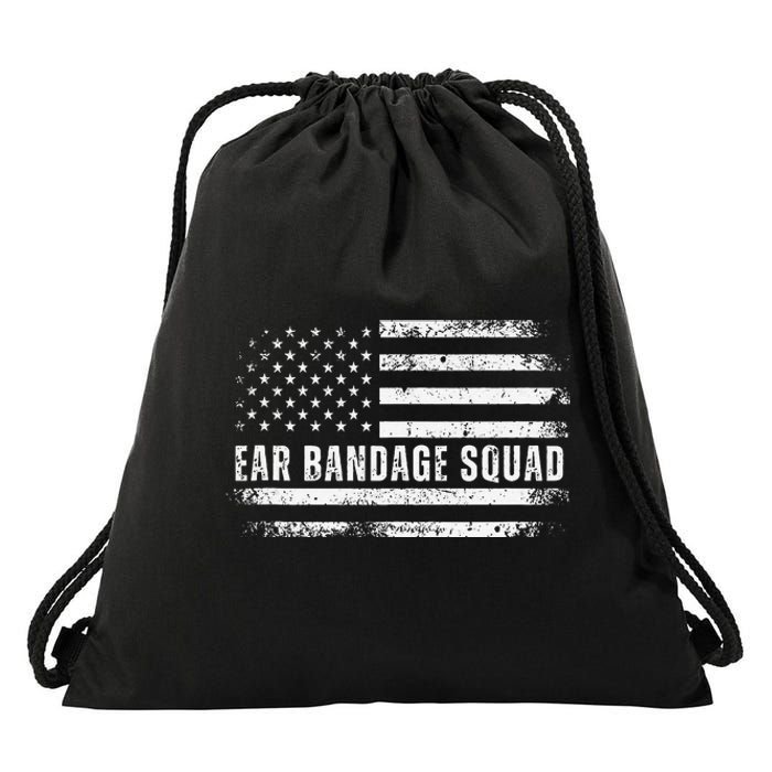 Ear Bandage Squad Patriotic Usa American Flag Drawstring Bag