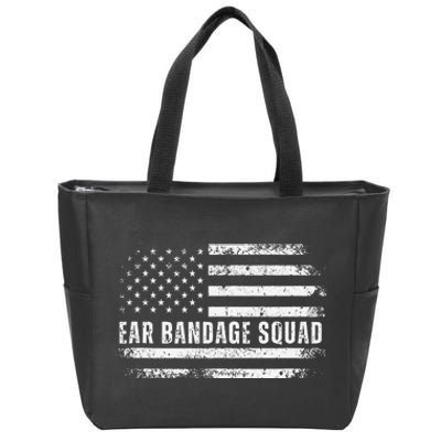 Ear Bandage Squad Patriotic Usa American Flag Zip Tote Bag