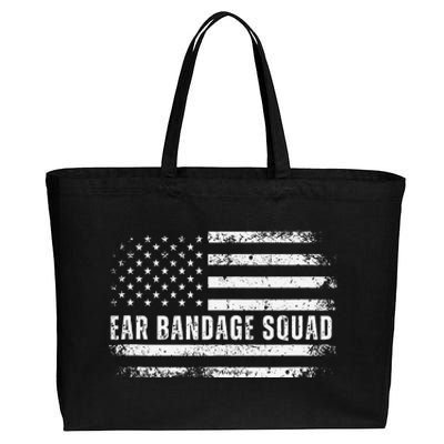 Ear Bandage Squad Patriotic Usa American Flag Cotton Canvas Jumbo Tote