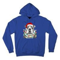 English Bulldog Santa Christmas Tree Lights Xmas Dog Cool Gift Tall Hoodie